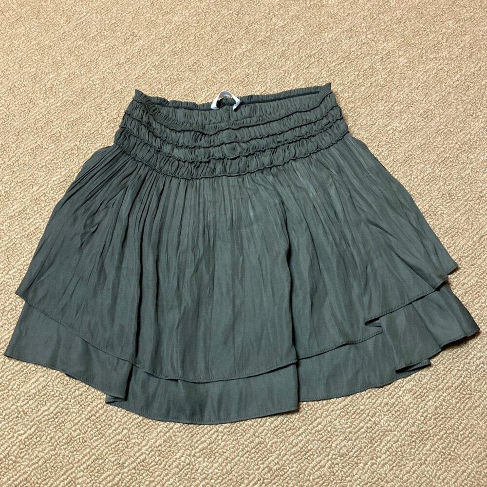 Mustard Seed Skirt Small Green Utility Dark Academia Mini Flare